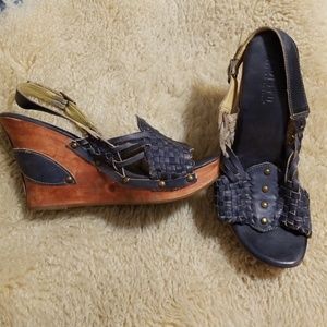 Bed Stu blue wedges